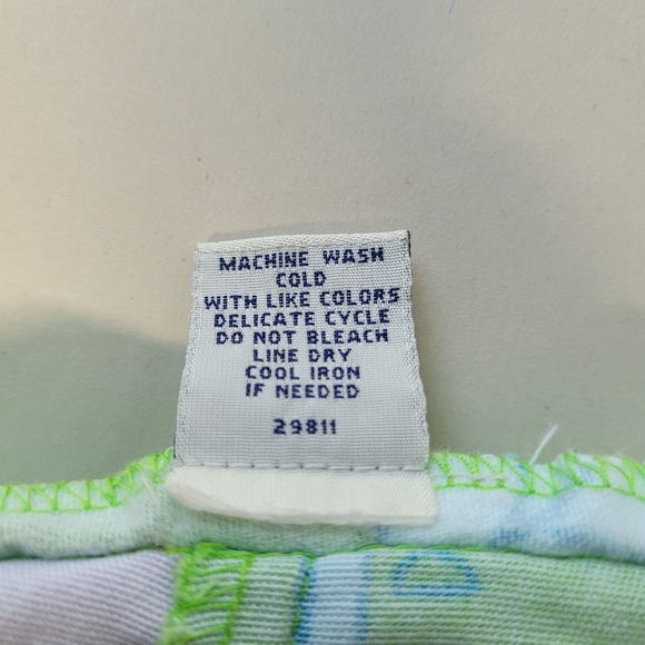 Duck Head Size 12 Pants Green Pink Floral Capri Cropped High Rise Vintage - Picture 4 of 8